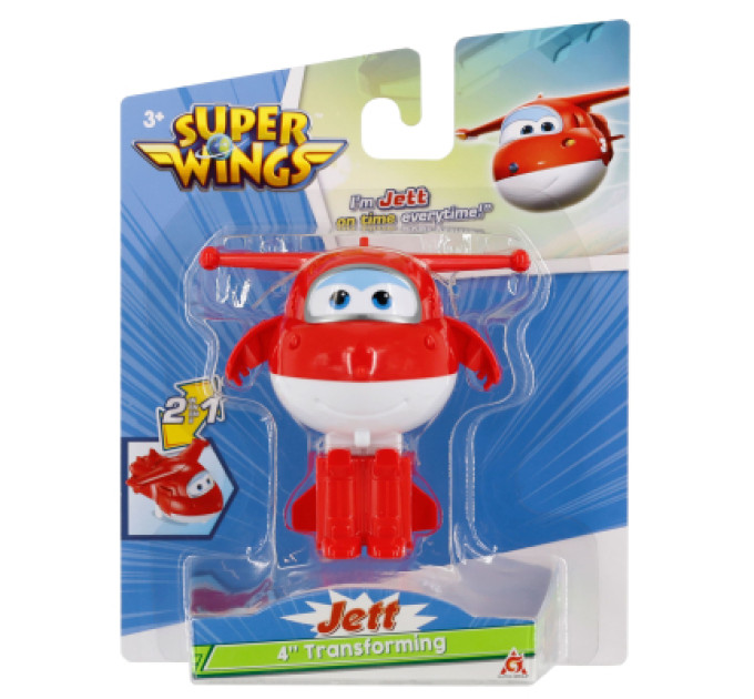Super Wings Фігурка Super Wings трансформер Transforming Джетт (Jett), 10 см (EU780621)