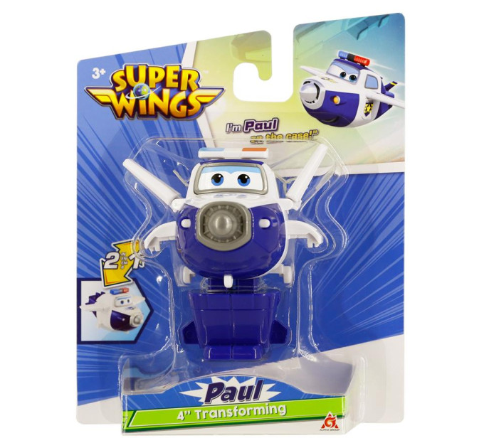 Super Wings Фігурка Super Wings трансформер Transforming Пол (Paul), 10 см (EU780624)