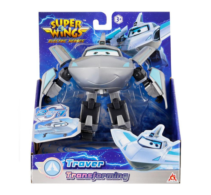 Super Wings Фігурка Super Wings трансформер Transforming Травер (Traver), 12.5 см (EU780232)