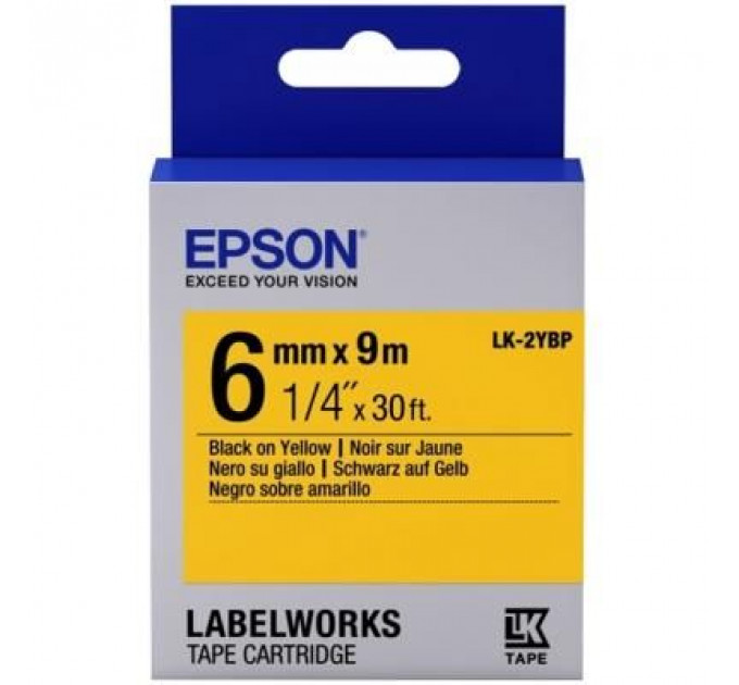 Стрічка для принтера етикеток Epson LK2YBP (C53S652002)