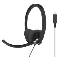 Гарнітура комп'ютерна стерео On-Ear Koss CS300, USB, Uni Mic, 2.4м, Чорний