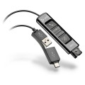 Poly Перехідник Poly DA85 USB > QD з вбудованим пультом керування для гарнітур EncorePro, USB-A, USB-C, чорний