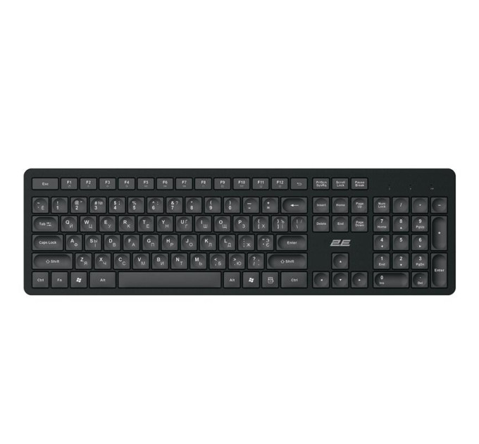 2E PC Accessories Клавіатура мембранна 2E KS260 106key, WL, EN/UK/RU, чорний