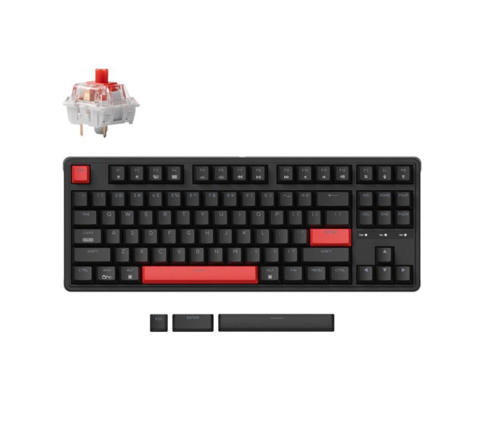 Keychron Клавіатура механічна Keychron C3 Pro V2 87Key, K pro Brown, USB-A, QMK, Hot-swap,8K, EN/UKR, RGB, чорний