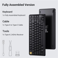 Клавіатура механічна Keychron J1 82Key, K pro Banana, WL/BT/USB-A, QMK, Hot-swap, EN/UKR, RGB, чорний