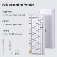 Клавіатура механічна Keychron J1 82Key, K pro Red, WL/BT/USB-A, QMK, Hot-swap, EN/UKR, RGB, білий