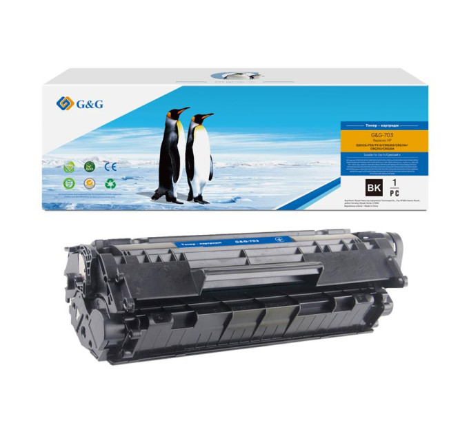 G&G Картридж G&G до Canon LBP-2900/3000/HP LJ 1010/ 1015/3015/3030/M1005/M1319f G&G-Q2612A Black (2000 стор)