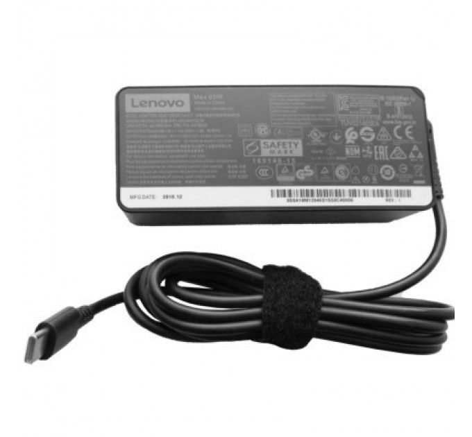 Блок живлення до ноутбуку Lenovo 65W роз'єм USB type-C (ADLX65ULGE2A / A40389)
