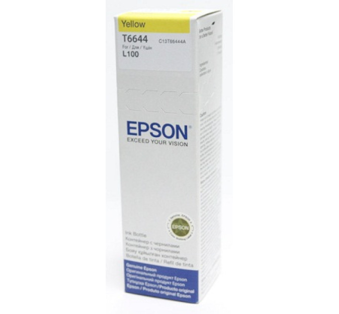 EPSON supplies Контейнер з чорнилом Epson T6644 EcoTank L110/L120/L121/L1300/L1455/L210/L300/L3050/L3060/L3070/L355/L382/L386/L486/L550/L605/L655/L364/L132/L222/L312/L366/L456/L566 yellow