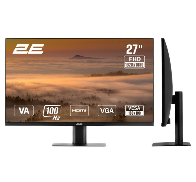 2E Monitors Монітор 2E 27" A2725B D-Sub, HDMI, VA, 100Hz