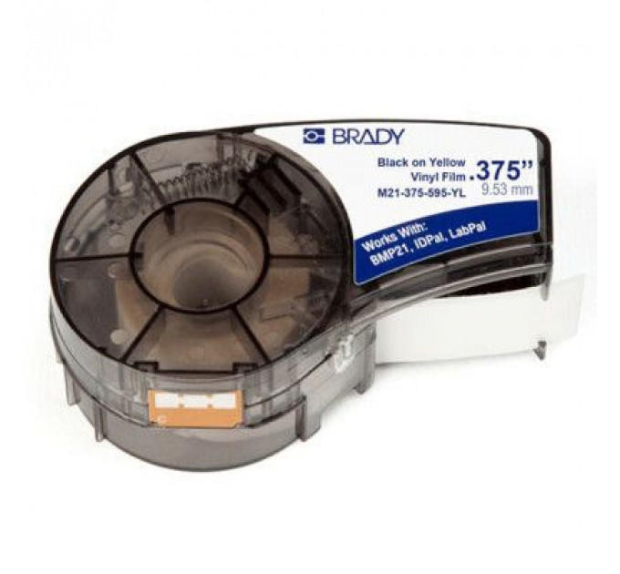 Стрічка для принтера етикеток Brady M21-375-595-YL, vinyl, 9.53mm/6.4m. Black on Yellow (M21-375-595-YL)