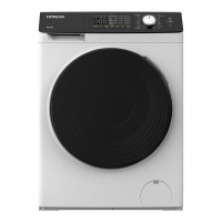 Пральна машина Hitachi фронтальна, 8кг, 1400, A+++, 60см, дисплей, пара, інвертор, люк чорний, білий