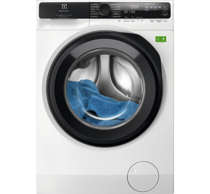 Electrolux HA Пральна машина Electrolux фронтальна, 9кг, 1400, A, 60см, дисплей, пара, інвертор, universaldose, білий