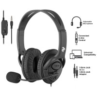 Гарнітура ПК стерео Over-ear 2E CH13 mini-jack, omni-mic, 1.2м, чорний