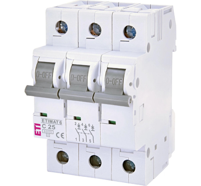 ETI Автоматичний вимикач ETI ETIMAT 6 3p C 25А (6 kA) (2145518)