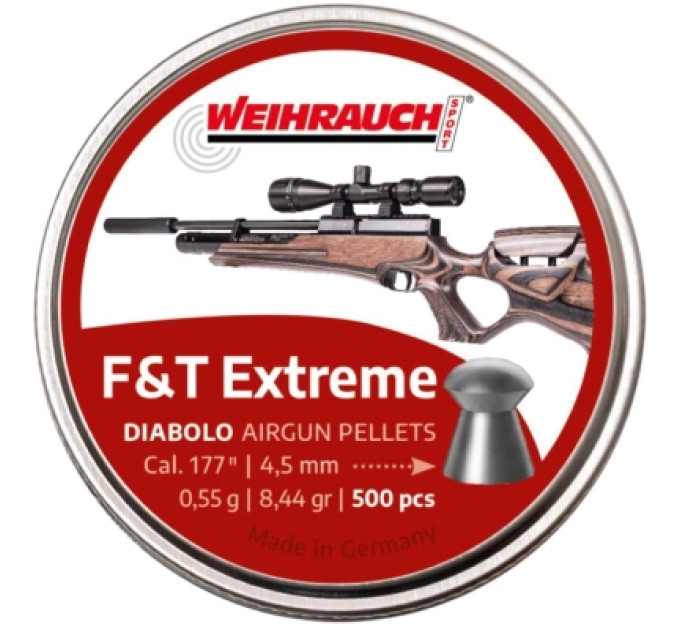 Weihrauch Пульки Weihrauch F&T Extreme 4,5 мм 0,55 г 500 шт (AM20010)