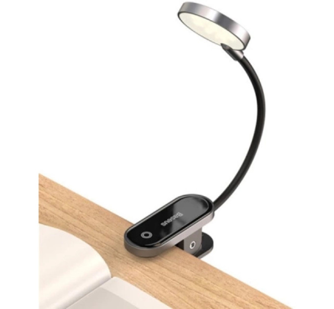Baseus Настільна лампа Baseus Comfort Reading Mini Clip Lamp with battery Dark Gray (DGRAD-0G)