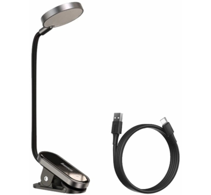 Baseus Настільна лампа Baseus Comfort Reading Mini Clip Lamp with battery Dark Gray (DGRAD-0G)