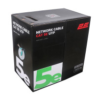 Кабель "вита пара" 2E CAT 5e, U-UTP, 305м, AWG 24/1, LSZH, зелений