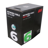 Кабель "вита пара" 2E CAT 6, U-UTP, 305м, AWG 23/1, LSZH-1, зелений