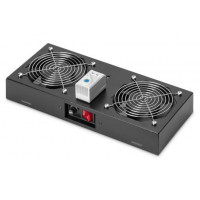 Блок вентиляторів DIGITUS 19" Roof Wall Mount, 2 fans, thermostat, RAL 9005