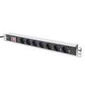 DIGITUS SCS Пристрій розподілу електроживлення DIGITUS 1U, 7xSchuko, 16A, 250V, вимикач, вилка Schuko