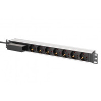 Пристрій розподілу електроживлення DIGITUS 1U, 7xSchuko, 16A, 250V, автомат, вилка Schuko