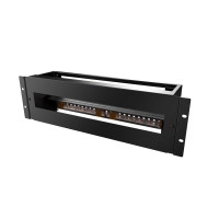 Панель MIRSAN 19", 3U, електричний розподільний модуль з DIN-рейкою, чорна