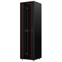 Шафа MIRSAN 19", 22U, GTN SERVER, скляні двері, 600x600 мм, максимально 1000 кг, чорна