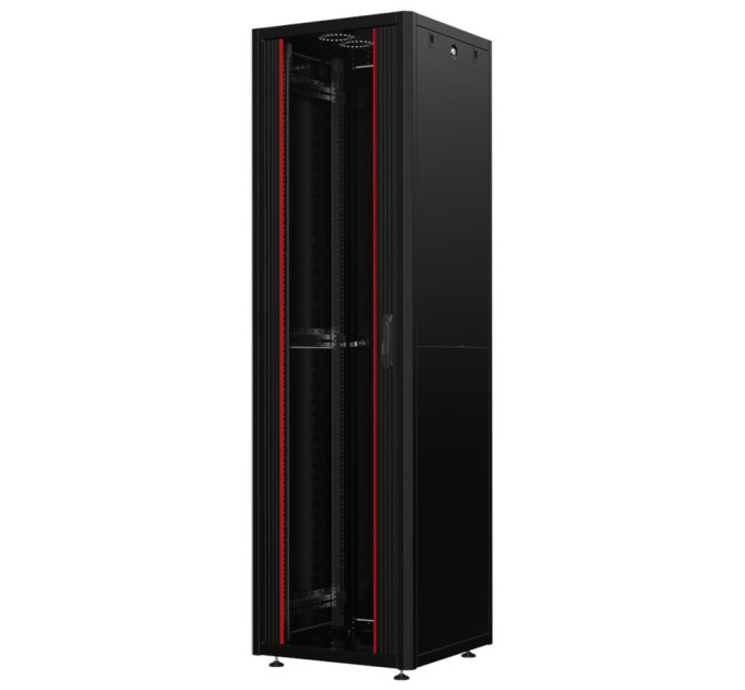 Mirsan Шафа MIRSAN 19", 22U, GTN SERVER, склянні двері, 600x800 мм, максимально 1000 кг, чорна