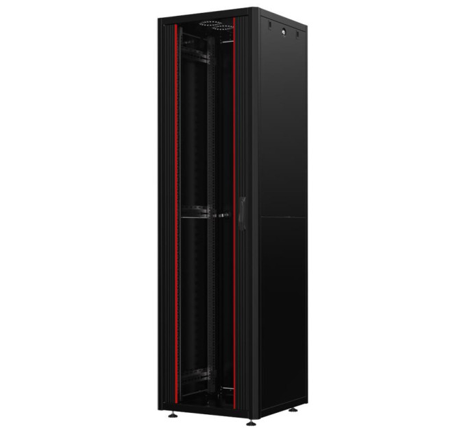 Mirsan Шафа MIRSAN 19", 36U, GTN SERVER, скляні двері, 600x800 мм, максимально 1000 кг, чорна