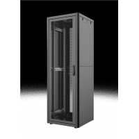 Шафа MIRSAN 19", 42U, GTN, перфоровані двері, 600x600 мм, максимально 1000 кг, чорна