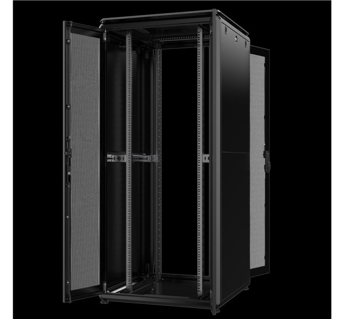 Mirsan Шафа MIRSAN 19", 42U, GTV, перфорація 63%, 600x1000 мм, максимально 2000 кг, чорна