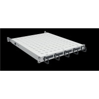 Полиця ZPAS 19", 1U, з кільцями та щітками регульована, глибина 450-550 мм, 120кг максимально, сіра
