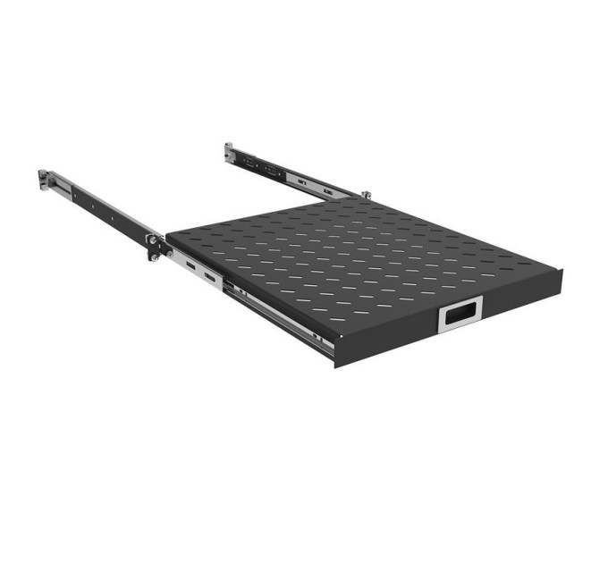 Zpas Полиця ZPAS 19", 1U, висувна, глибиною 450-550 мм, чорна