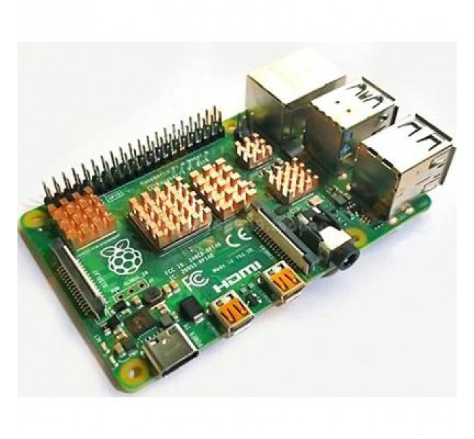 Додаткове обладнання до промислового ПК Raspberry Pi комплект радіаторів для Raspberry Pi 4, мідь, 5 шт (RA603)