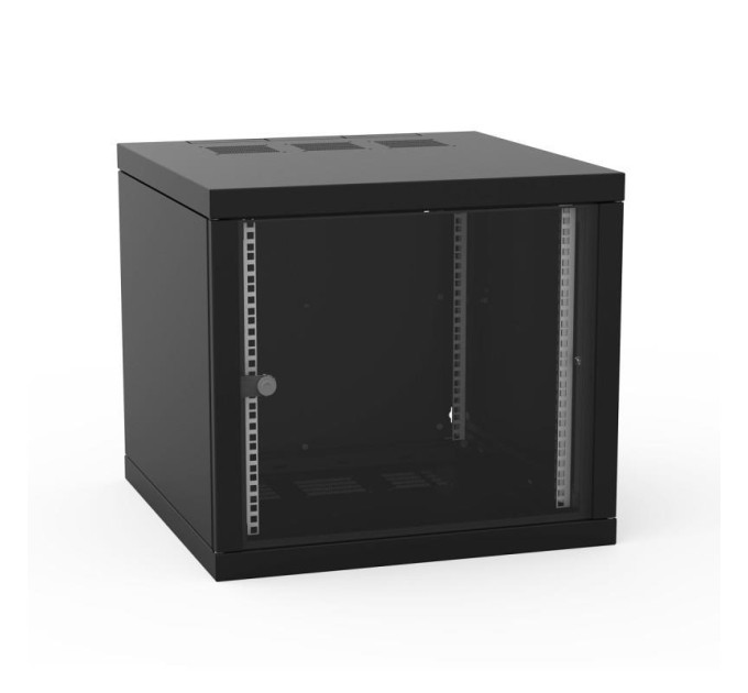 Zpas Шафа ZPAS 19", 10U, Z-BOX, змінні бічні стінки, скляні двері, 600x600 мм, максимально 100кг, чорна