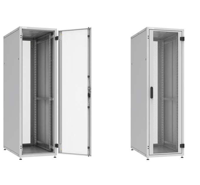 Zpas Шафа ZPAS 19", 18U, SZB IT, одностулкові передні та задні перфоровані двері, 600x800 мм, максимально 1000кг, чорна