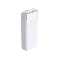Акумулятор портативний літій-іонний Power Bank D-Link 20000мА*год, 65Вт PD 3.0, QC 3.0, 2xUSB-C, 1xUSB-A з дисплеєм, білий