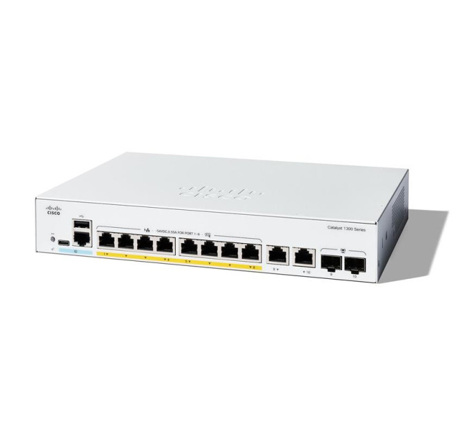 CISCO SB Комутатор Cisco Catalyst 1300 8xGE, PoE, Ext PS, 2x1G Combo