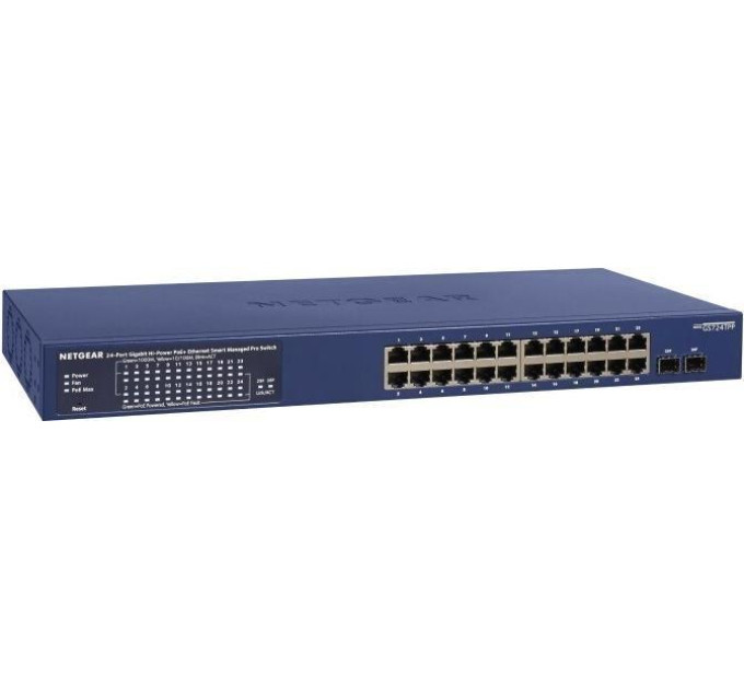 NETGEAR SMB Комутатор NETGEAR GS724TP 24xGE PoE, 2xSFP, 190Вт, Керований L2