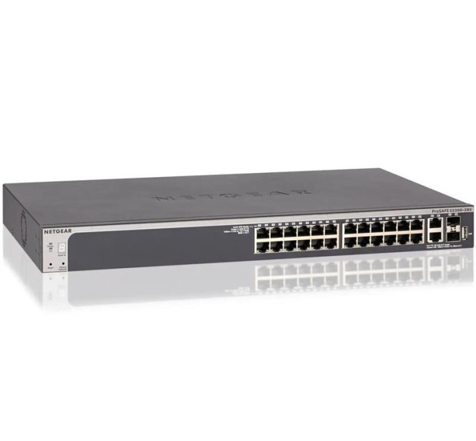 NETGEAR SMB Комутатор NETGEAR GS728TXP 24xGE PoE, 2x10GE, 2xSFP+, 195Вт, Керований L2