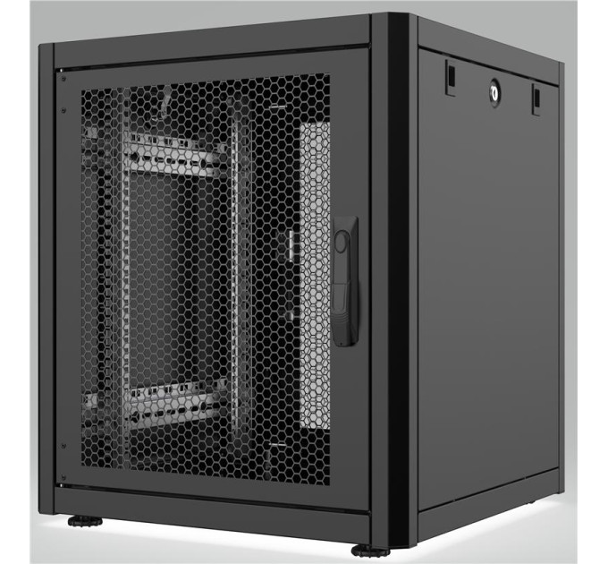 Mirsan Шафа MIRSAN 19", 20U, GTN, перфоровані двері, 600x600 мм, максимально 1000 кг, чорна