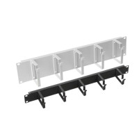 Кабельний організатор MIRSAN 19", 1U, 5 кілець, чорний