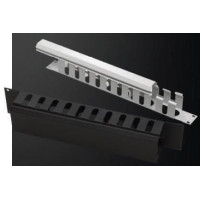 Кабельний організатор MIRSAN 19", 2U, гребінка, чорний