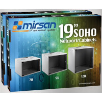 Шафа MIRSAN 19", 9U, SOHO, 535x300 мм, максимально 30 кг, сіра