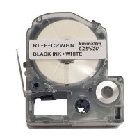 Стрічка для принтера етикеток UKRMARK RL-E-C2WBN-BK/WT, аналог LC2WBN. 6 мм х 8 м (900259)