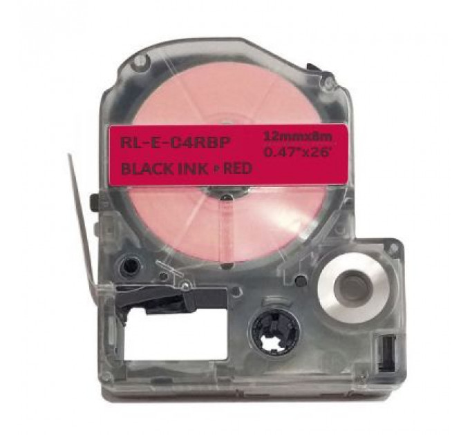 Стрічка для принтера етикеток UKRMARK RL-E-C4RBP-BK/RE, аналог LC4RBP. 12 мм х 8 м (900263)