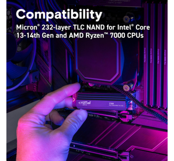 Micron Накопичувач SSD M.2 2280 1TB T705 with Heatsink Micron (CT1000T705SSD5)