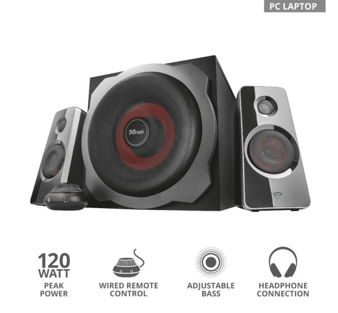 Trust Peripherals Акустична система (Колонки) Trust 2.1 GXT 38 Tytan Ultimate Bass Speaker Set BLACK